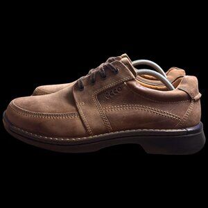 ECCO Fusion II Mens 44/US 10 Coca Brown Leather Nubuck Lace Up Casual Tie Oxford